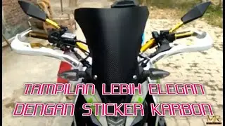 Memasang Sticker Karbon Visor Yamaha Xabre