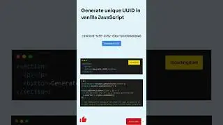 Generate Unique UUAID using Html and JavaScript 