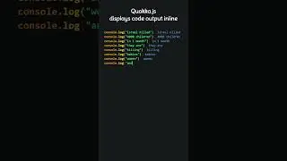 Visual Studio Code Extension For JavaScript - Quokka.js Display Code Output Inline