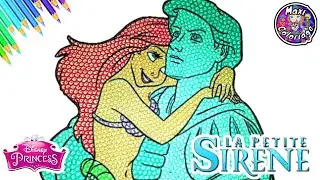 DISNEY PRINCESS COLORING BOOK ARIEL THE LITTLE MERMAID AND ERIC - COMMENT DESSINER LA PETITE SIRENE