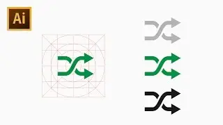 How to Draw Shuffle Icon Using Grid - Adobe Illustrator