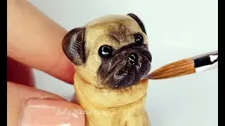 Реалистичный Мопс Как Слепить Собаку DIY Miniature Pug - Polymer Clay Tutorial