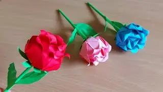 Origami Paper Rose|Very Easy Paper Rose|DIY Paper Rose for Mothers Day|Angie Art and Crafts