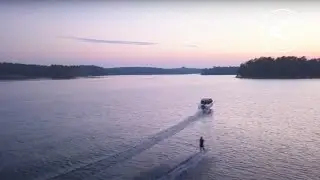 Waterskiing after a foiling Candela C-7