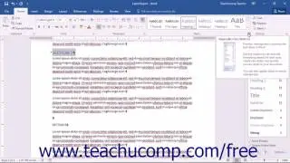 Word 2016 Tutorial Clearing Styles from Text Microsoft Training