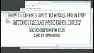 How to update data to MySQL from PHP without reload page using jQuery