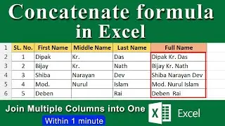 Concatenate formula in Excel - Combine Text with Space 🔥🔥🔥