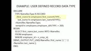 Oracle PL/SQL Record Types and Anchored Types.