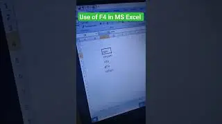 MS Excel me function key (F4) ka use #computer #education #excel #shorts