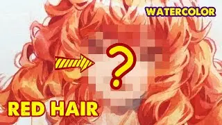 How To Draw Red Hairs - Watercolor | Padparadscha from Houseki no Kuni