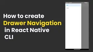 How to create Drawer Navigation in React Native| Create Drawer Navigations in React Native