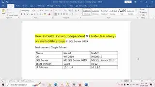 How To Configure Domain Independent and Cluster Less Always on Availability Groups in MS SQL Server