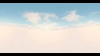 Blue cloudy sky. Panoramic video 360 grades