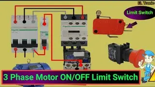 3 phase Motor ON/OFF Limit Switch Connection | Limit Switch Control of a 3 phase Induction Motor