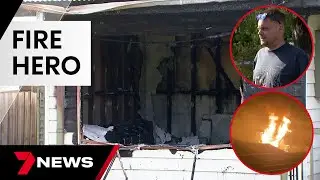 Hero tradie rescues a mum after rogue fireworks tear through her home | 7 News Australia