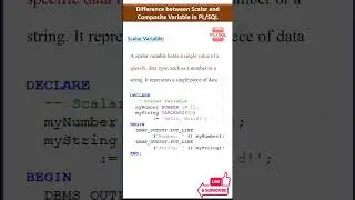 Difference between Scalar and Composite Variable in PL/SQL 