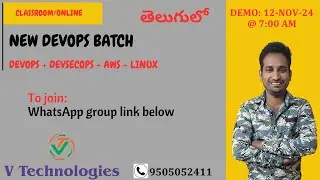 New AWS DevOps Batch | DevSecOps | Telugu  AWS DevOps Batch | Nagireddy | VTechnologies