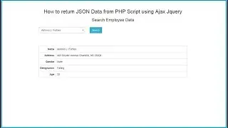 How to return JSON Data from PHP Script using Ajax Jquery