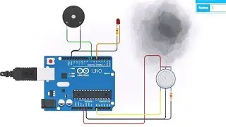 Gas Detecting Alarm System With Arduino Tinkercad