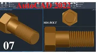 How To Draw 3D Bolt in AutoCAD- Standard sized