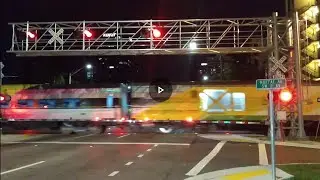 Train at HUGE Railroad Crossing