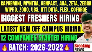 BIGGEST ANNOUNCEMENT | 12 TOP COMPANIES HIRING | LATEST FRESHERS JOBS | REMOTE WFH | 2026-2022 BATCH