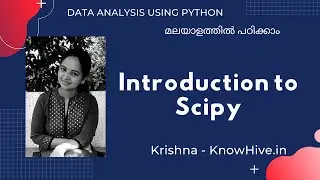 Introduction to Scipy Package in Python | Krishna | Data Analysis Using Python