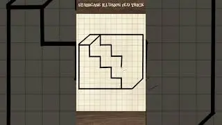 How to Draw a 3D Staircase Illusion Step by Step Easy Drawing Tricks with Old Checkered Paper