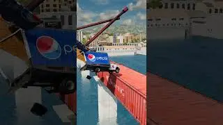School Bus & Cargo Vans vs 2 Giant Hammer - BeamNG.Drive