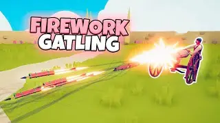 FIREWORK GATLING GUN VS EVERY FACTION | TABS MODDED GAMEPLAY