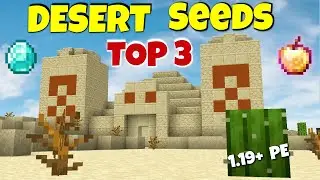 MINECRAFT DESERT SEEDS PE / BEDROCK 1.19!! Desert Temple, Enchanted Apple, Village, Diamond fossil..