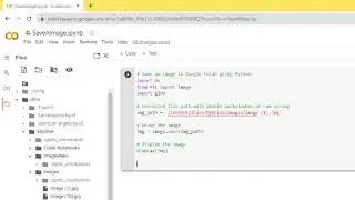 Save Image using Python and Colab