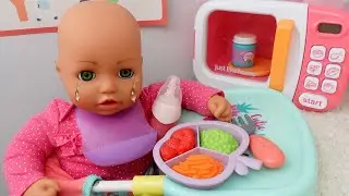 Baby Annabell Doll Evening Routine Feeding and Changing baby doll