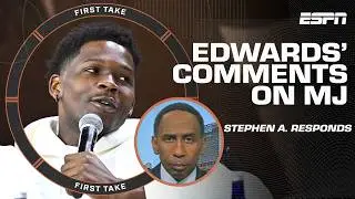 Stephen A. dispels Anthony Edwards Michael Jordan comments: He just doesnt know! 👀 | First Take