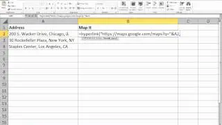 Excel Hyperlink with Google Maps