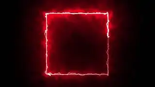 Red Square Framed Neon motion Animation || Loops and Dots