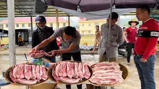 Zon brings wild boar meat goes to market sell, Cooking, Vang Hoa