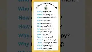 Daily use WH Question Words