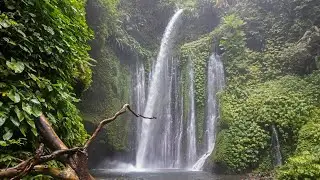 raining and a nice waterfall asmr relaxing