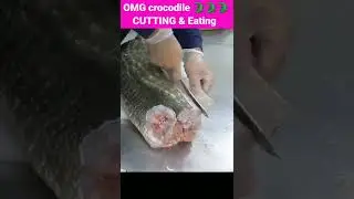 crocodile recipe in Japan 😝🤯😳|| #recipe|| #crocodile|| #cutting|| #shorts