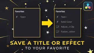 Save a Title or Effect as Favorite in Davinci Resolve