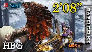 [NS] MHRise Sunbreak | HBG Bazelgeuse 2:08 Solo バゼルギウ ヘビィボウガン | M5★ 爆鱗注意報 Speedrun