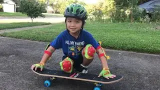 BIN&BIN |Little Bin Is Showing The Brand New Skate Board and Basic Tricks.