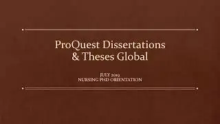 ProQuest Dissertations and Theses Global