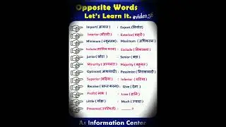 Import Export... | विलोम शब्द | Opposites Words #vocabulary #newshorts