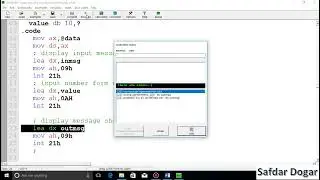 how to Input Number in Variable and show on Screen using Assembly Language Program