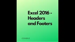 Headers and footers in excel 2016