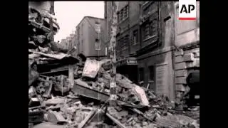 AIR RAID DAMAGE IN SHAFTESBURY AVENUE - NO SOUND