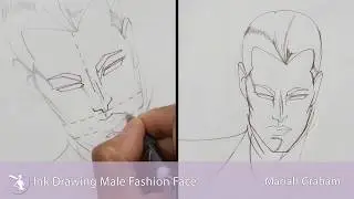 Ink Drawing Male Fashion Face