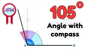 105 degree angle || How to construct 105 degree angle using compass